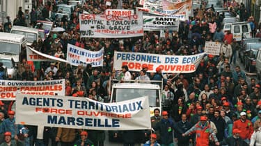 Manifestation à Marseille le 16 décembre 1995