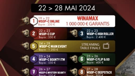 WSOP C Paris 2024 à Jean-Bouin, le programme WSOP C Paris 2024 à Jean-Bouin, le programme