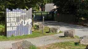 L'entrée de l'école Nicolas Hulot, au pôle Branféré, à Le Guerno dans le Morbihan