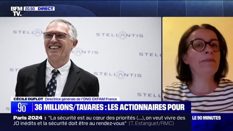 Cécile Duflot (directrice générale de l'ONG Oxfam France) sur le salaire de Carlos Tavares: 