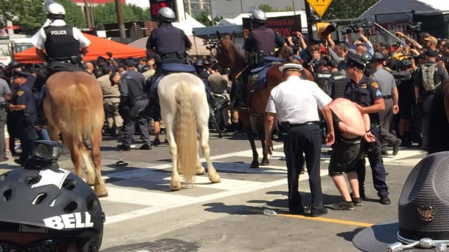 Dispositif de sécurité à Cleveland, le 20 juillet.