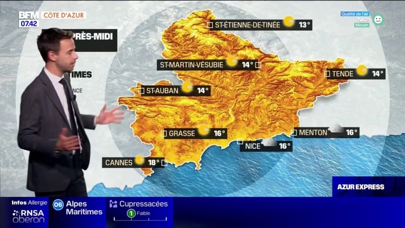 Météo Côte d’Azur: des nuages de plus en plus marqués au fil de la journée, 16°C à Grasse et à Menton