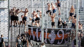 Une poignée de supporters lorientais avait fait le déplacement à Ajaccio