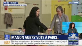 Européennes: Manon Aubry a voté dans le 11e arrondissement de Paris