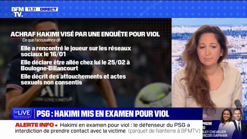 Achraf Hakimi, mis en examen pour viol, a interdiction de rentrer en contact avec la victime