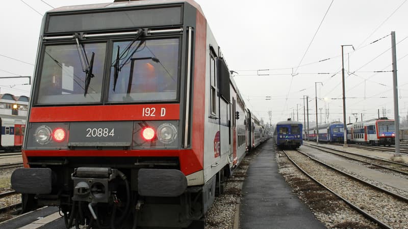 Le RER C est à l'arrêt (illustration).