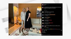 Brigitte Macron et Céline Dion photographiées ensemble à Paris, le mercredi 24 juillet 2024.
