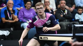Alexis Lebrun lors des championnats de France de tennis de table à Levallois-Perret le 23 mars 2025