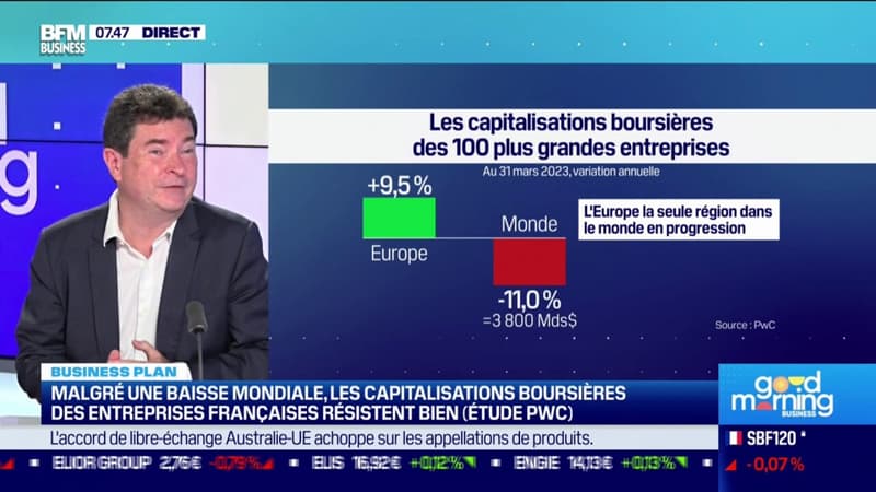 Malgré une baisse mondiale, les capitalisations boursières des entreprises françaises résistent bien