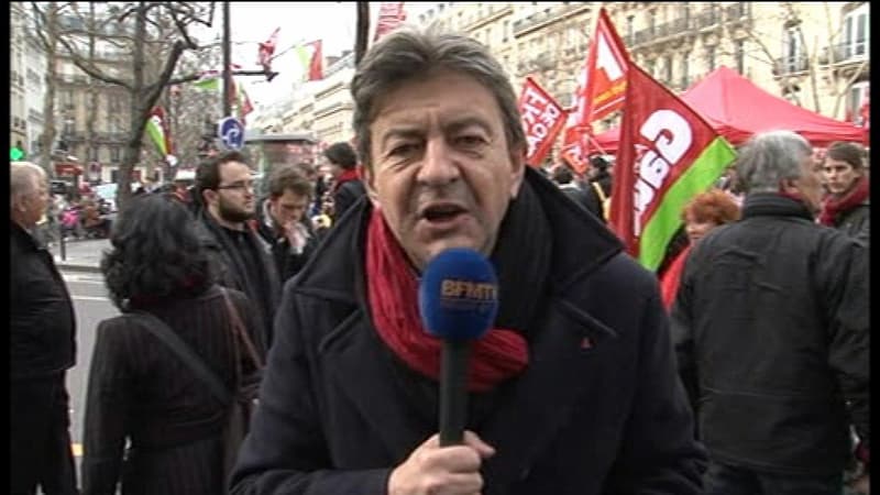 "Il n'y a pas d'accord avec les syndicats", insiste Jean-Luc Mélenchon dans la manifestation à Paris.