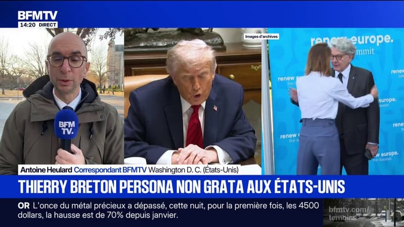 Emmanuel Macron dénonce la sanction américaine qui interdit de visa l'ex-commissaire européen Thierry Breton