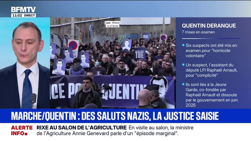 "On ne peut pas tolérer de telles incitations à la haine": Laurent Jacobelli (RN) réagit aux saluts nazis effectués lors de la marche en hommage à Quentin Deranque