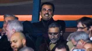 L'émir du Qatar pendant un mach du PSG en Ligue des champions