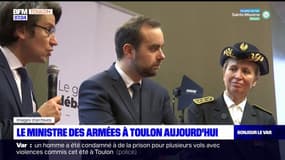 Sébastien Lecornu, le ministre des armées, en déplacement à Toulon