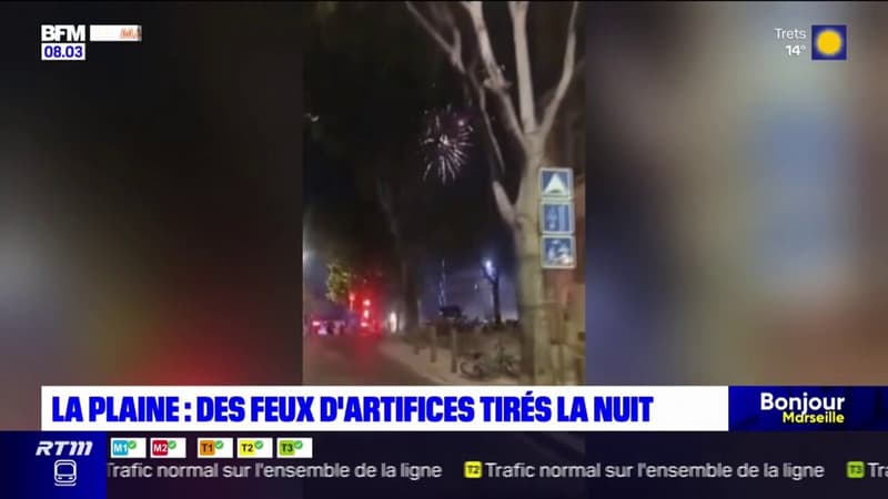 Marseille: de plus en plus de feu d'artifices à La Plaine la nuit
