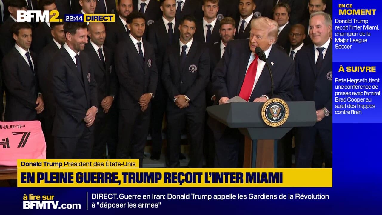 "Bienvenue à la Maison Blanche, Lionel Messi": en pleine guerre contre l'Iran, Donald Trump reçoit les joueurs de l’Inter Miami à la Maison Blanche Kép