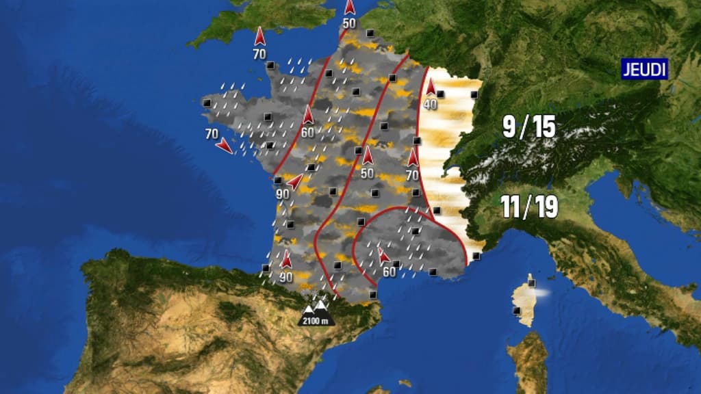Les prévisions météo du jeudi 3 novembre 2022.