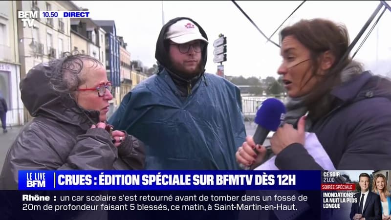 Crues dans l'Ouest: Je devais aller à Rennes pour travailler, confie cet habitant de Redon (Ille-et-Vilaine), contraint de rester sur place