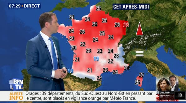 Températures du mercredi 30 mai 2018 l'après-midi