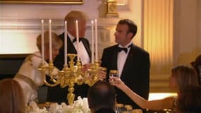 À quoi ressemblait le fastueux dîner d’État entre Trump et Macron?