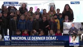 Emmanuel Macron arrive à Cozzano en Corse pour cette dernière étape du Grand débat