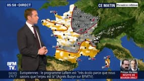 La pluie ainsi que des rafales de vent continuent de traverser l'Hexagone ce matin