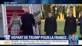 Départ de Trump pour la France à l'occasion du centenaire du 11-Novembre 