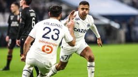 Sead Kolasinac avec Alexis Sanchez à l'OM, à Marseille le 14 janvier 2023