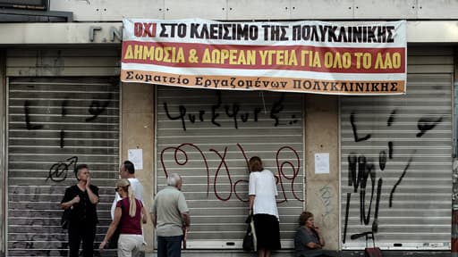 Un hôpital fermé à Athènes, en Grèce, le 4 septembre 2013.