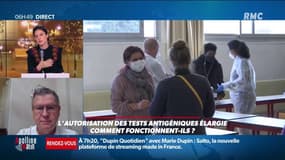 Tests antigéniques: "le rendre aussi massif n'est pas recommandé. Sur les personnes asymptomatiques, on risque de ne pas obtenir de résultats" estime François Blanchecotte, président du Syndicat des biologistes