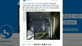 Le message posté par France Bleu Isère.