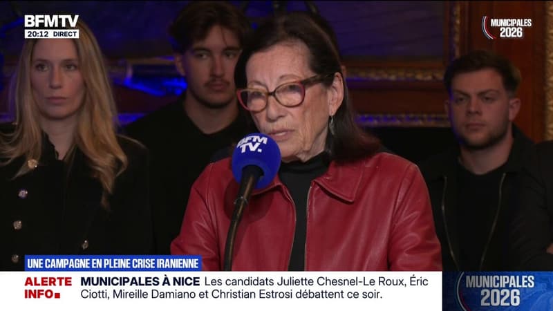 Moyen-Orient: "J'aurais souhaité qu'il y ait une condamnation forte de l'intervention" en Iran, déclare Mireille Damiano, candidate "LFI - VIVA!" à la mairie de Nice