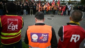 Manifestation de salariés de la filiale spatiale de Thales le 26 novembre 2024 à Toulouse