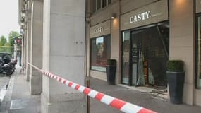La façade de la bijouterie dans laquelle les malfaiteurs ont lancé leur voiture.