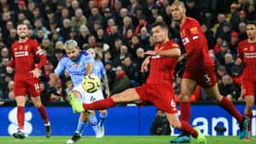 Sergio Aguero face à Liverpool