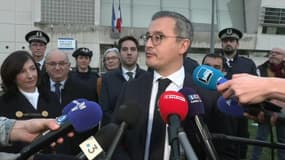 Le ministre de l'Intérieur, Gérald Darmanin, à Montargis (Loiret) ce lundi 1er janvier 2024