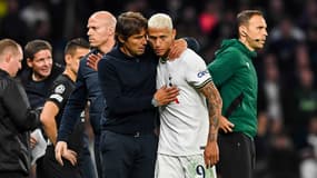 Richarlison et Antonio Conte avec Tottenham.