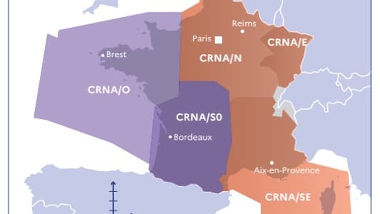 L'organisation géographique du contrôle aérien en France L'organisation géographique du contrôle aérien en France