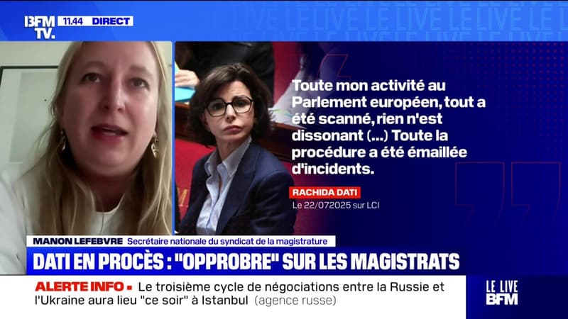 Rachida Dati renvoyée en procès: "On peut critiquer une décision de justice, mais pas mettre en cause l'institution judiciaire", pour Manon Lefebvre (syndicat de la magistrature)