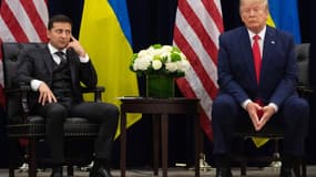 Le président américain Donald Trump avec Volodymyr Zelensky, son homologue ukrainien, lors d'une réunion à New York, le 25 septembre 2019