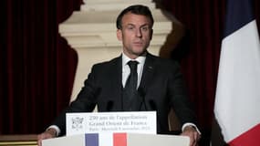 Emmanuel Macron à Paris le 8 novembre 2023. (Photo d'illustration)