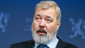 Le Prix Nobel de la Paix Dmitri Mouratov, rédacteur en chef du journal russe Novaïa Gazeta, à Oslo le 11 décembre 2021