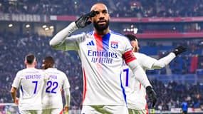 Alexandre Lacazette avec l'OL, à Lyon le 1er décembre 2024