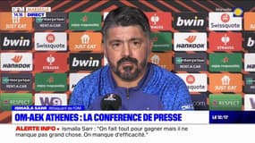 "Un match très difficile": Gattuso évoque le niveau de l'AEK Athènes en Ligue Europa