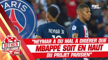 PSG : "Neymar a visiblement du mal à digérer que Mbappé soit en haut du projet", estime Rothen