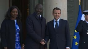 George Weah et Kylian Mbappé reçus par Emmanuel Macron à l'Elysée
