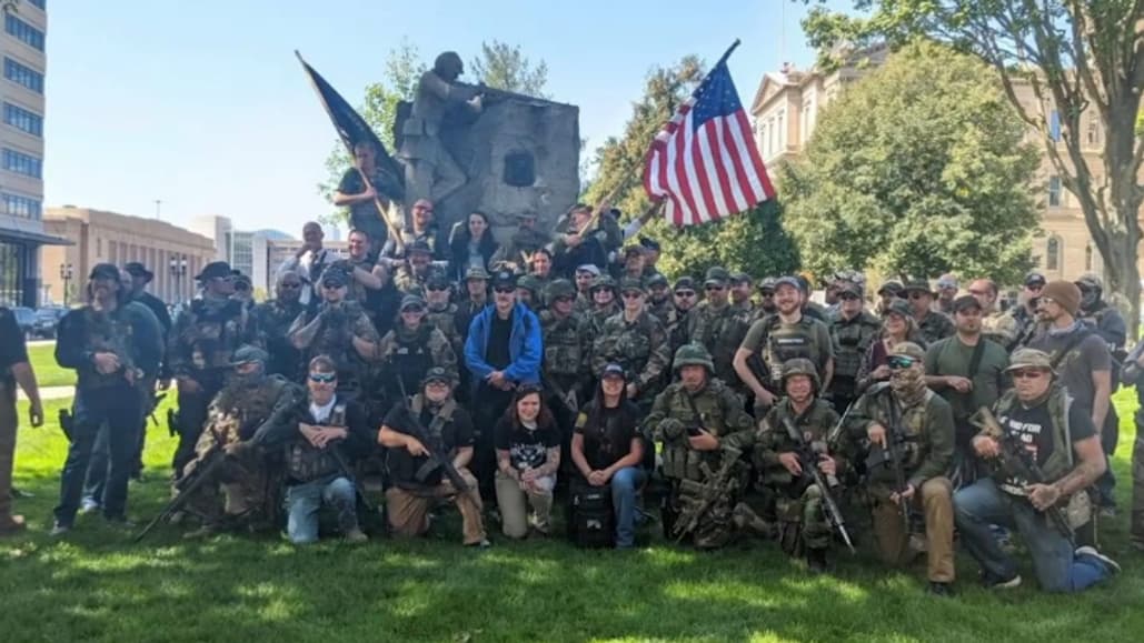La "Michigan Home Guard" lors d'un rassemblement en septembre 2020 La "Michigan Home Guard" lors d'un rassemblement en septembre 2020