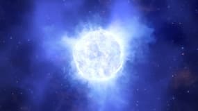 Une étoile variable lumineuse bleue de la galaxie de Kinman - Image d'illustration 