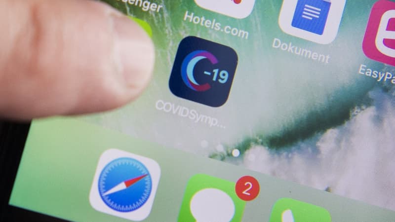 L'application de tracking du virus suédoise, photographiée le 29 avril dernier.