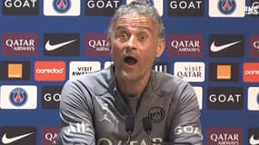 Luis Enrique avec le PSG, le 23 avril 2024 en conférence de presse